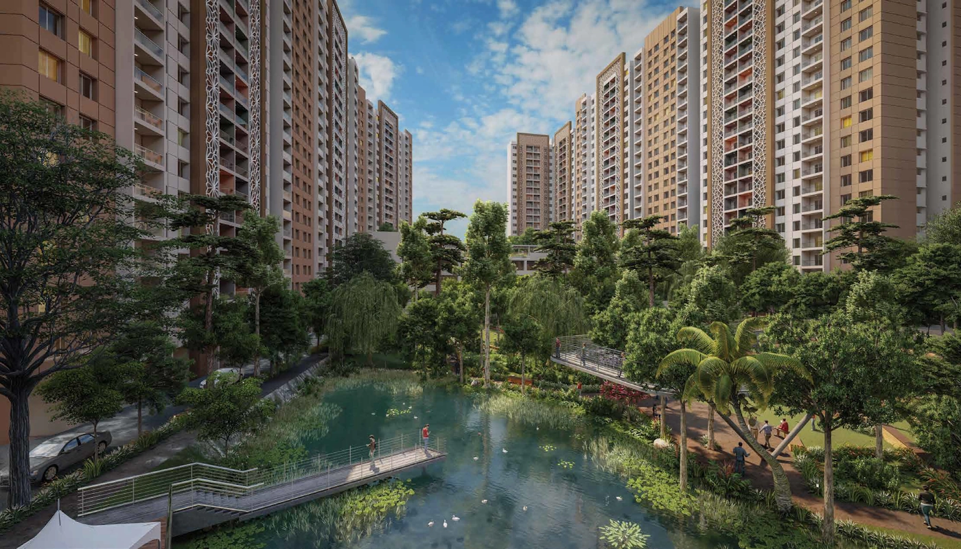 Kohinoor Kaleido Phase 2 - residential towers and landscaped greens, Kharadi, Pune (view 3)