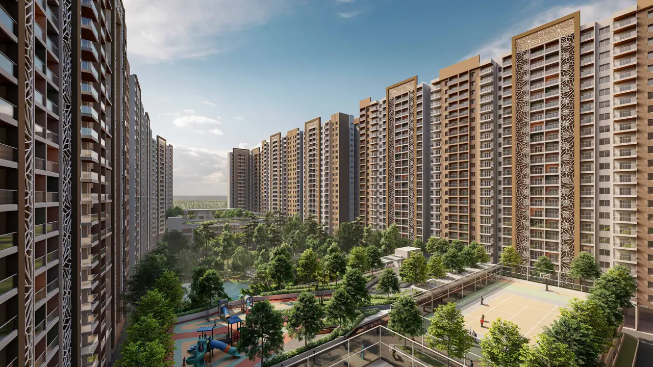 Kohinoor Kaleido - towers and landscaped central greens (artistic impression)